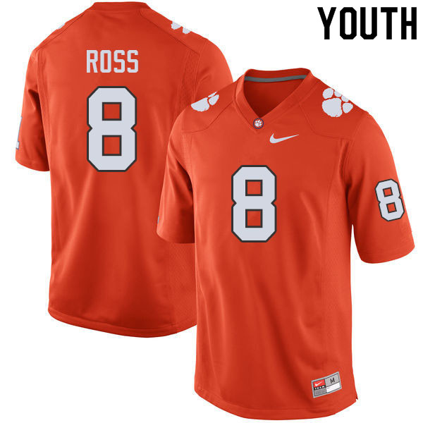 Youth #8 Justyn Ross Clemson Tigers College Football Jerseys Sale-Orange